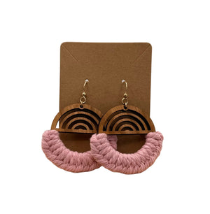 Macramé Gold Filled/wood Earrings