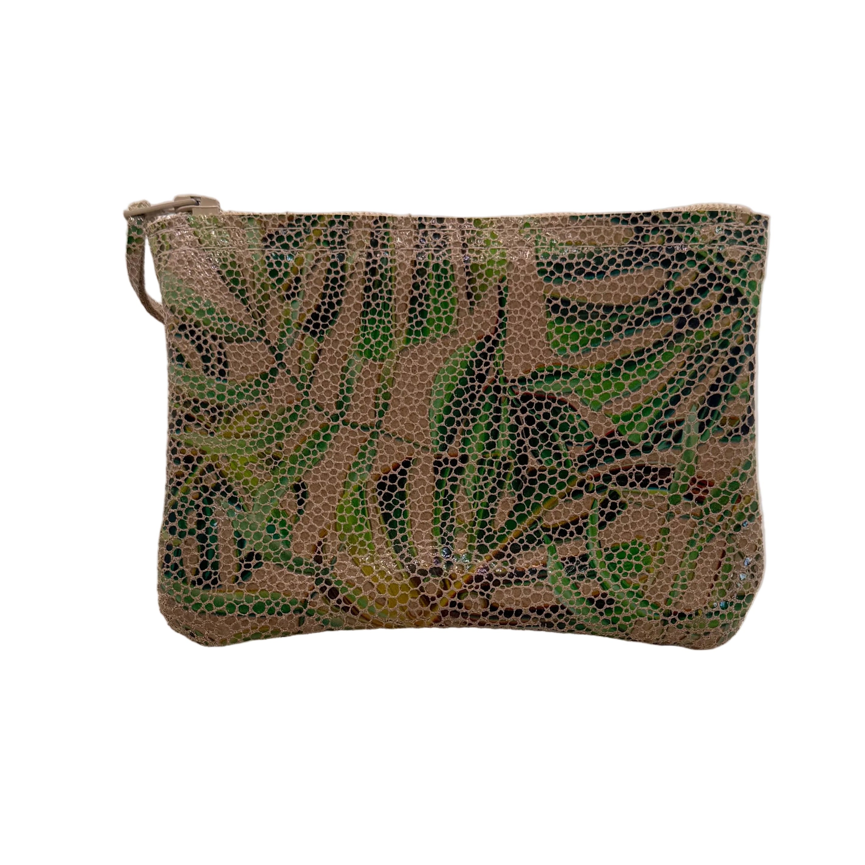 Palm Print Leather Small Pouch