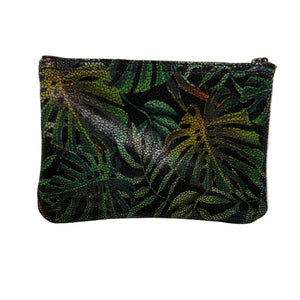Palm Print Leather Large Pouch