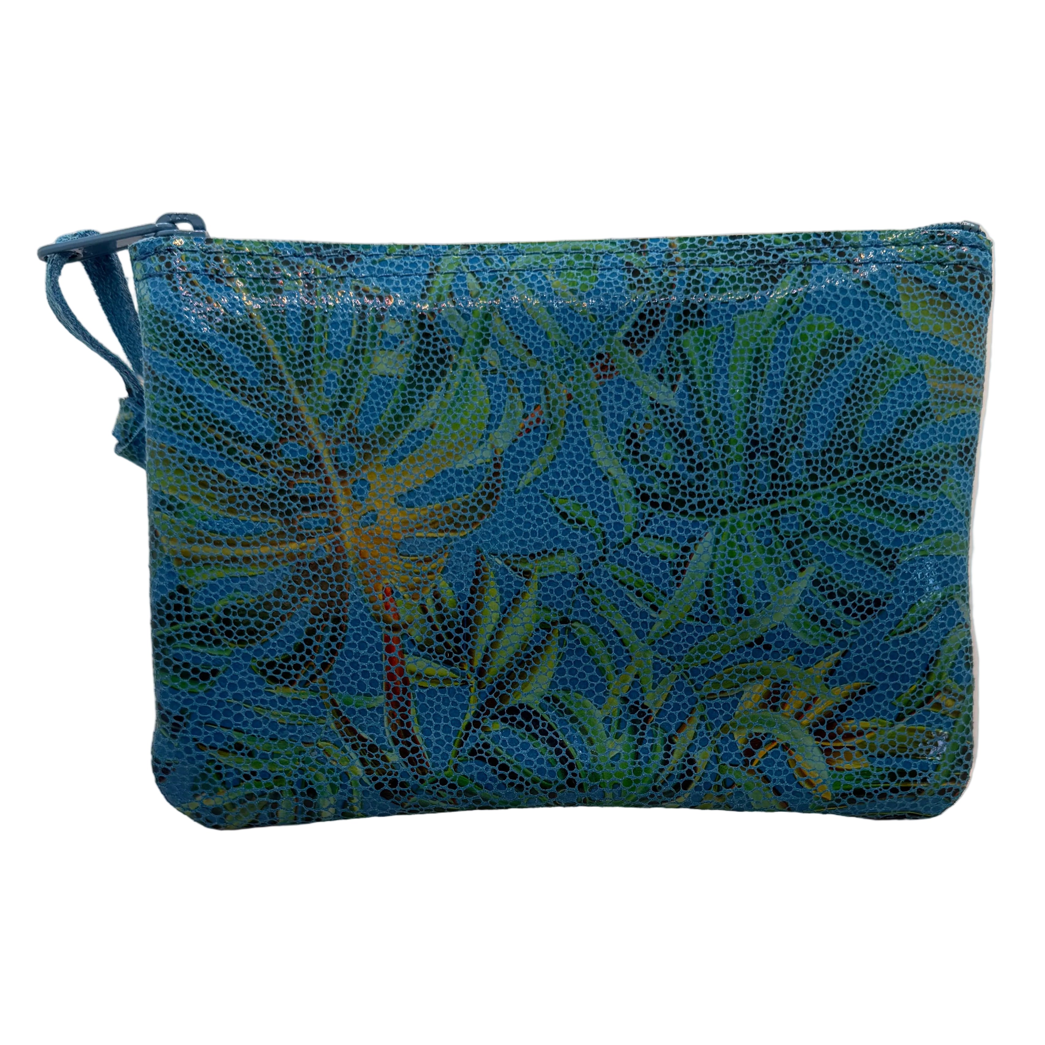 Palm Print Leather Large Pouch