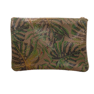 Palm Print Leather Large Pouch