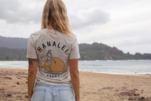Hanalei Beach Girls Shirt Oatmeal