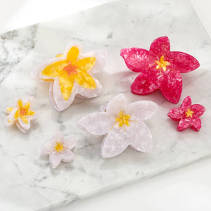 Plumeria Frangipani Hair Eco Friendly  Clip Claw, White