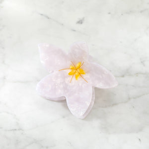 Plumeria Frangipani Hair Eco Friendly  Clip Claw, White