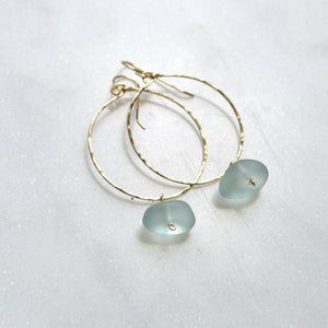 Sea Foam Glass Hoops