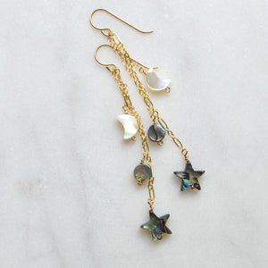 Moon and Star Earrings