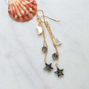 Moon and Star Earrings