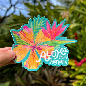 ALOHA FROM HANALEI STICKER - LARGE