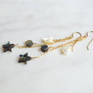 Moon and Star Earrings