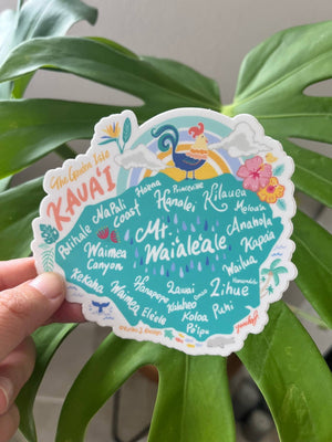 Kauai Map Sticker  - Kawaii Hawaii Island Series