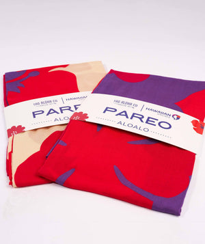 Aloalo Pareo Sarong Purple with Hawaiian Airlines: 67"x43"