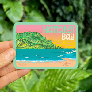 HANALEI BAY SURF STICKER - LARGE