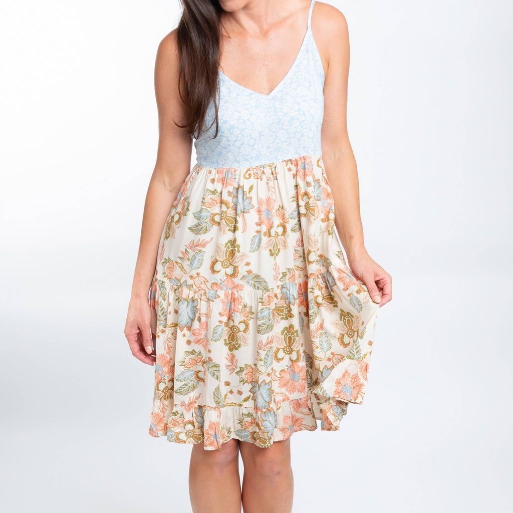 Bellamy Spaghetti Strap Tiered Panel Babydoll Dress