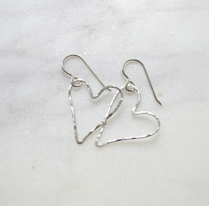 Mini Hammered Heart Earrings