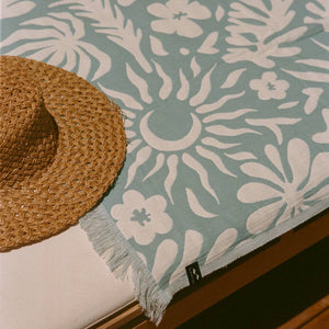 Sunny Driftweave Turkish Towel - Sky Blue
