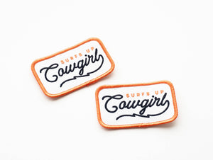 Surfs Up Cowgirl Embroidered Iron on Patch