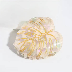 Monstera Gold Claw Clip