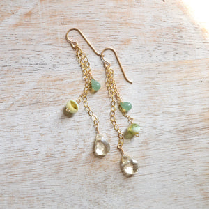 Crystal Quartz Chain Earrings