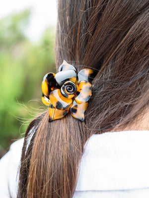 Tortoise Rose Hair Clip Claw