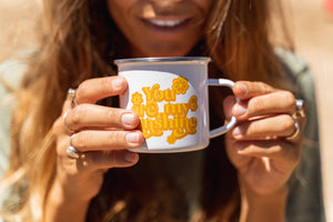 Retro Rainbow Camping Mug Collection — Inspirational Positive Quote Camp Mug
