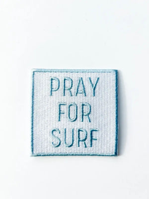 Blue Pray for Surf Embroidered Iron On Patch Hats & Clothing