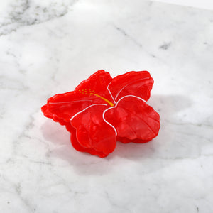 Red Hibiscus Hair Eco Friendly Clip Claw - Large
