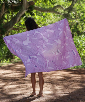 Purple Anthurium Organic Cotton Pareo