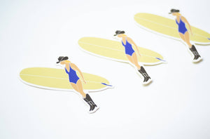 Coastal Surfer Cowgirl Vinyl Sticker