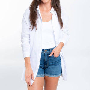 Aaliyah Gauze Long Sleeve Button Up Top