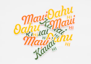 Kauai Lettering Vinyl Sticker - Hawaii