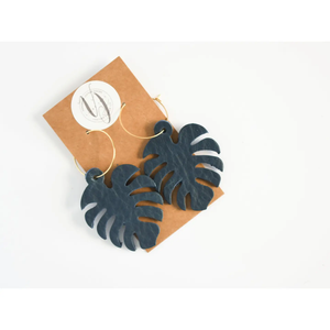 Leather Leaf Earrings w/ Gold filled
