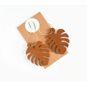 Leather Leaf Earrings w/ Gold filled
