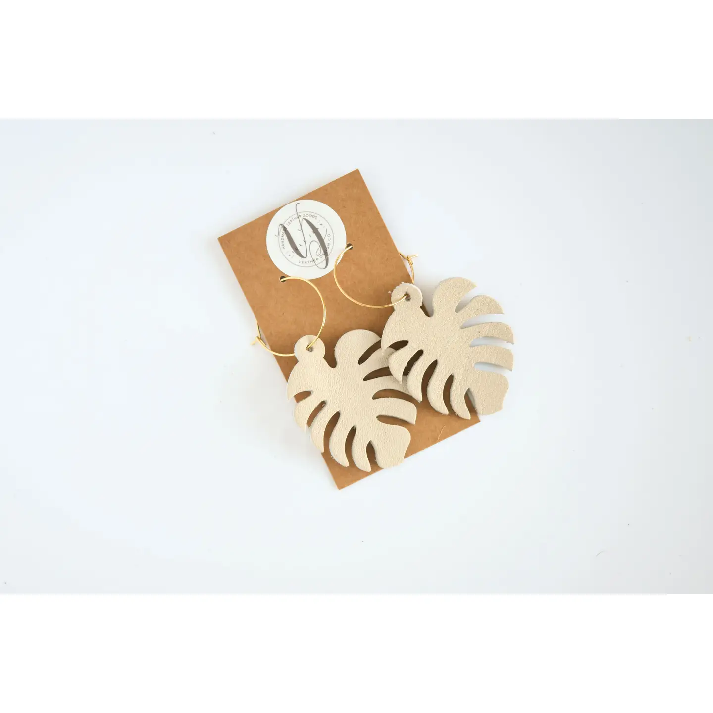 Leather Leaf Earrings w/ Gold filled