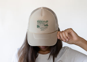 With Love From Hanalei Trucker Hat, designed in Hanalei, Kauai