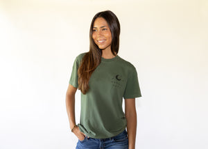 Hanalei Moonlight Tee in Hemp Green, designed in Hanalei, Kauai