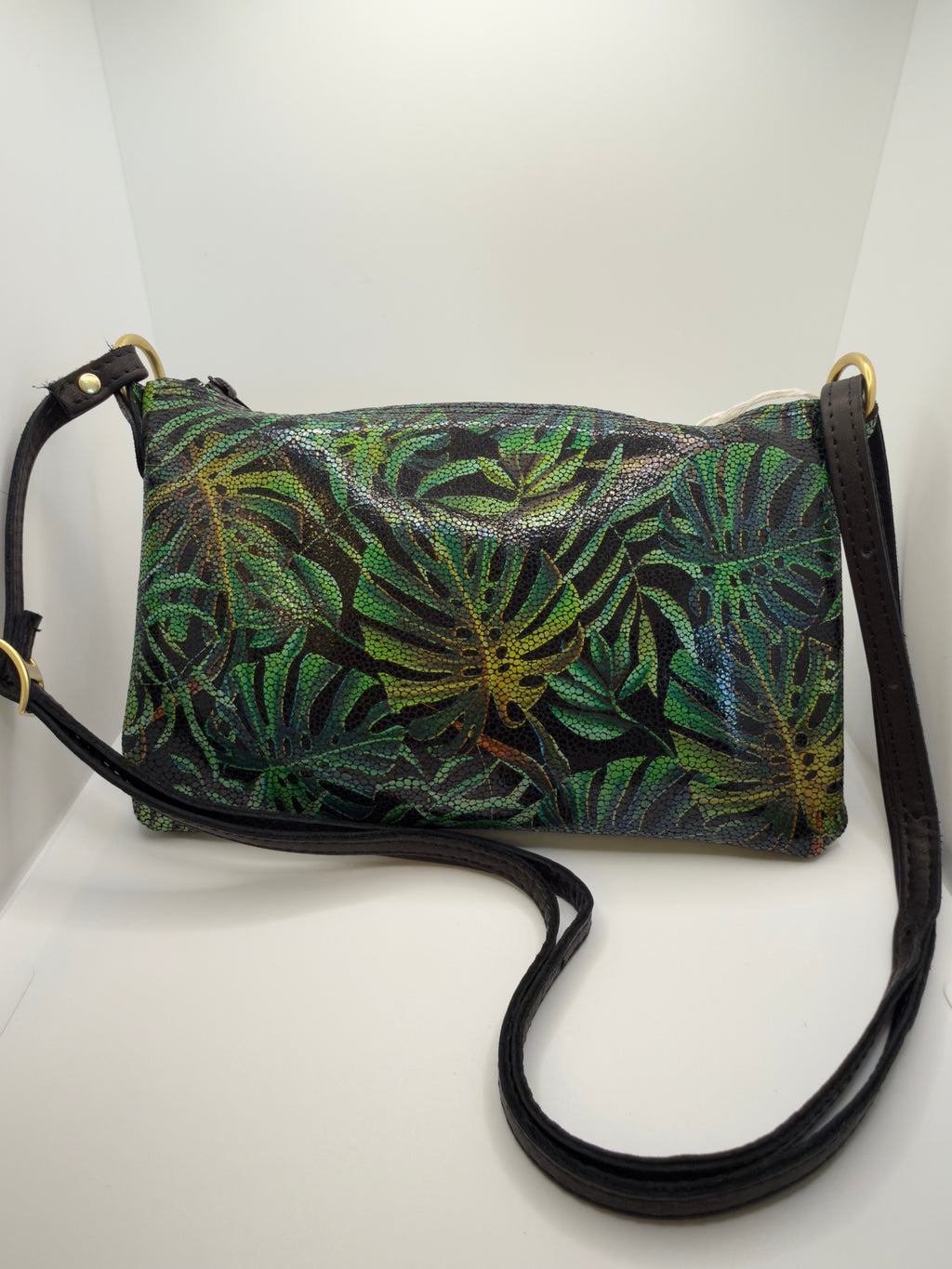 Palm Print Leather Cross Body