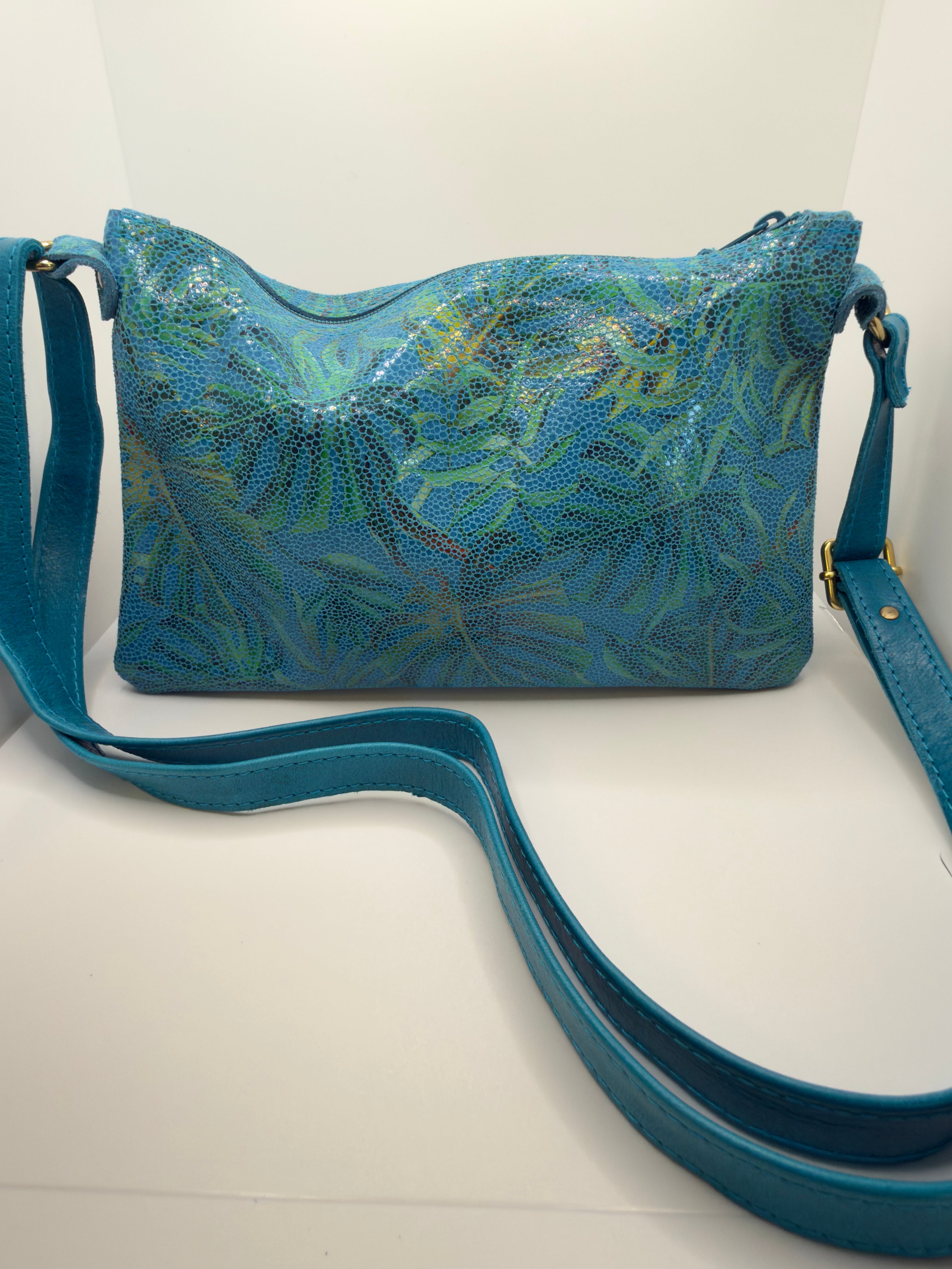 Palm Print Leather Cross Body